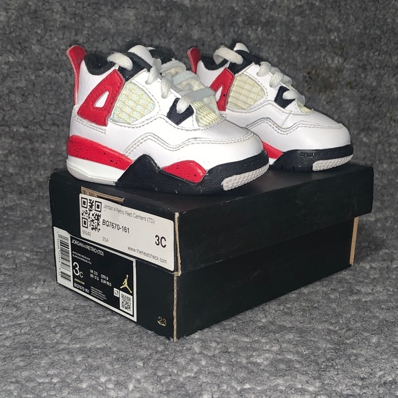 Jordan Kids Sneakers - White, Red, and Black - Picture 1 of 8